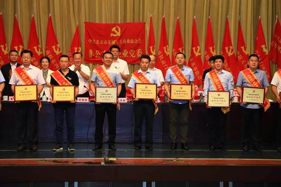 集團黨委書記潘和永（左四）接受表彰